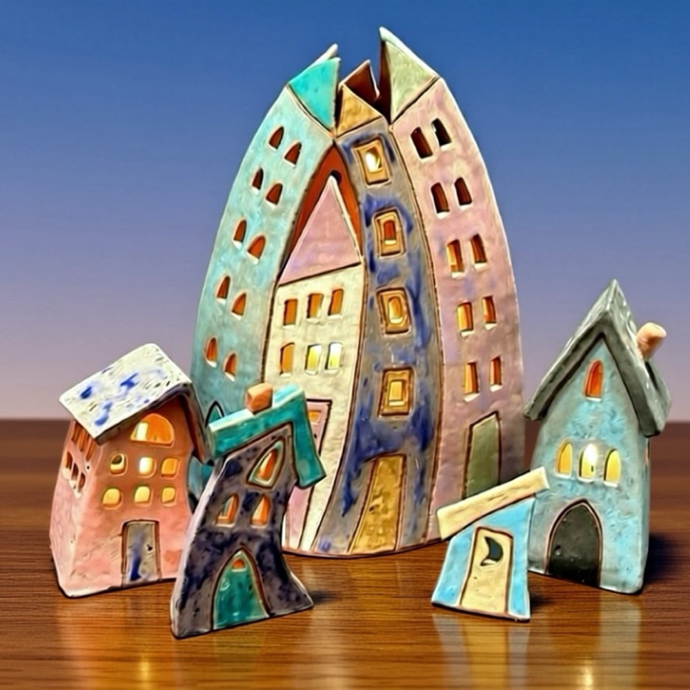 🏷 Mud Puppy Clayworks | Collection of Whimsical Ceramic Candle Holders/Covers